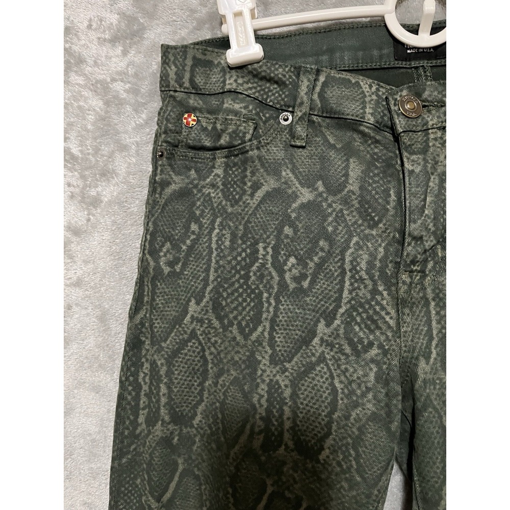 Hudson Jeans SZ 28 Snake skin Print Green Skinny Pants Stretch - Picture 3 of 8